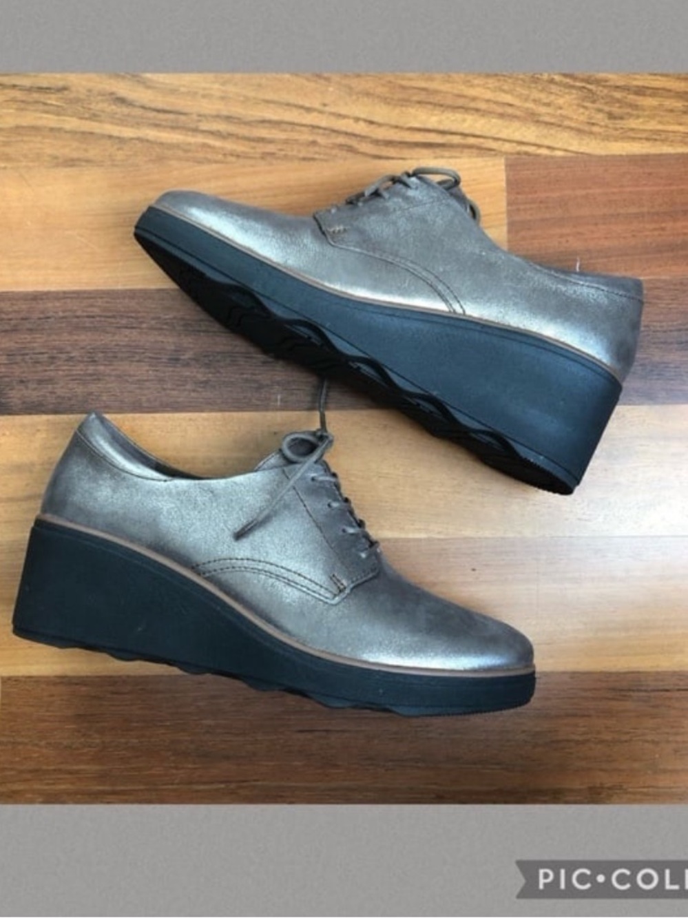 Clarks Leather wedge loafer